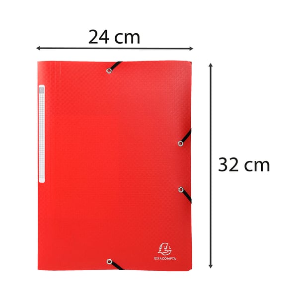 Exacompta 50x Elastikmappe med 3 klapper Opak PP A4 - Rød 55085E