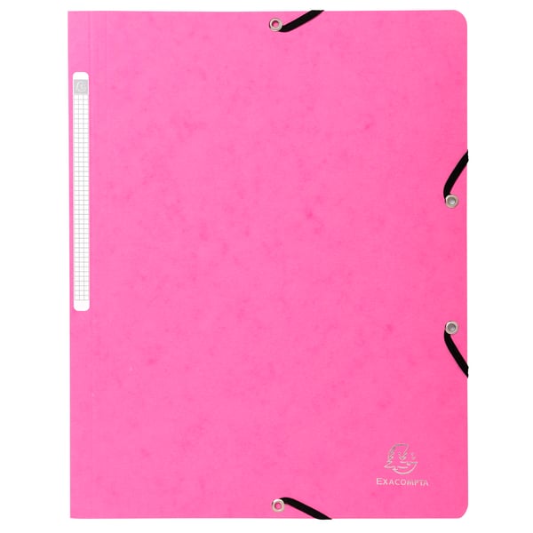 Exacompta 50x Elastikmappe uden klap 400gsm hårdt blankt meleret pressepap - A4-størrelse - assorterede farver 5510E