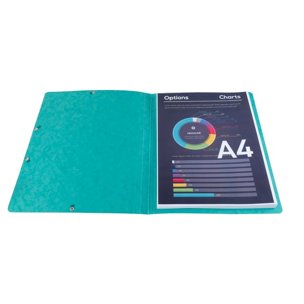 Exacompta 25x elastikmappe, 400 g/m2 presspap (uden flapper, A4) - Grøn 5513E