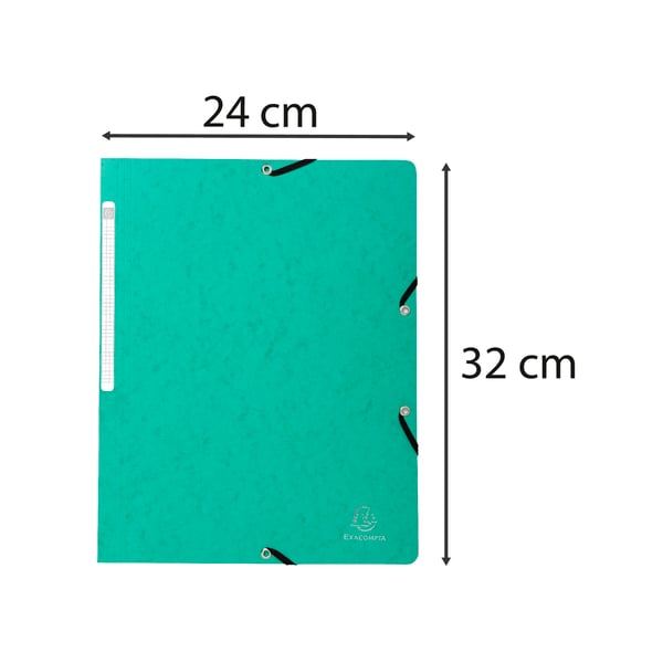 Exacompta 25x elastikmappe, 400 g/m2 presspap (uden flapper, A4) - Grøn 5513E