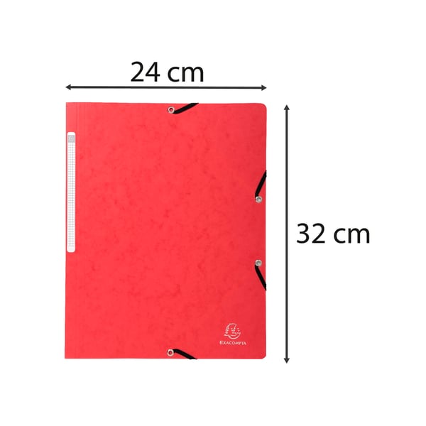 Exacompta 25x elastikmappe, 400 g/m2 presspap (uden flapper, A4) - Rød 5515E