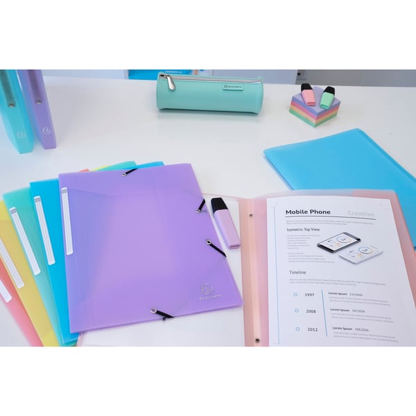 Exacompta 25x Chromaline Pastel Elastikmappe med 3 klapper A4 - Gul 55179E