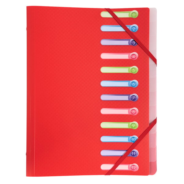 Exacompta 10x Opak Multipart File, A4 (12 sektioner) - assorterede farver 55180E