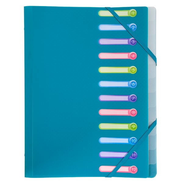 Exacompta 10x Opak Multipart File, A4 (12 sektioner) - assorterede farver 55180E