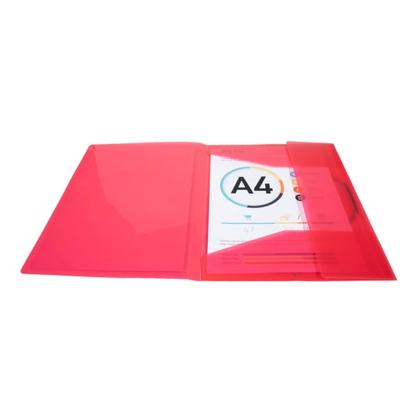 Exacompta 25x Kreacover elastisk mappe med 3 klapper med forlomme - Rød 55185E