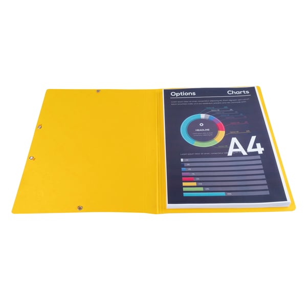 Exacompta 25x elastikmappe, 400 g/m2 presspap (uden flapper, A4) - Gul 5519E