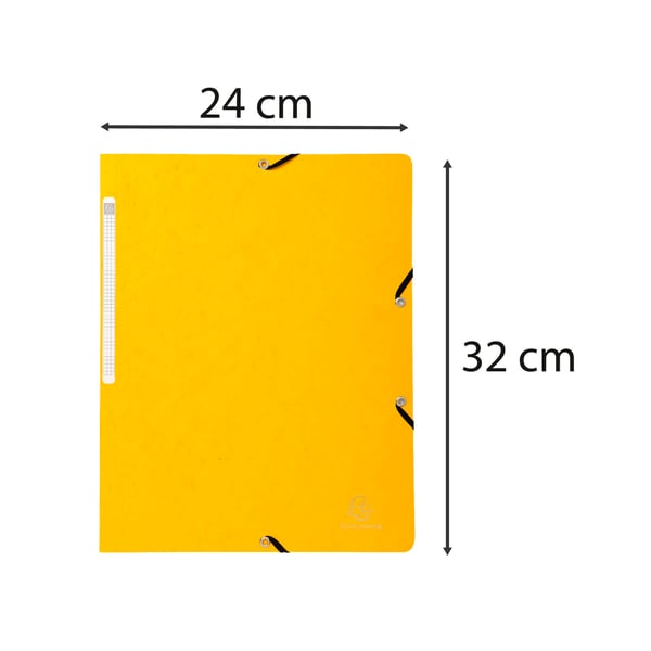 Exacompta 25x elastikmappe, 400 g/m2 presspap (uden flapper, A4) - Gul 5519E