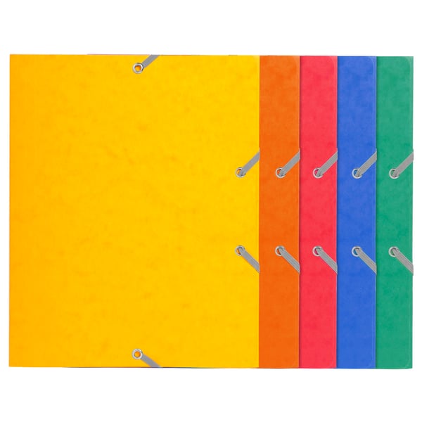 Exacompta 25x Mappe med 3 klapper og elastikbånd 400 g/m2 - 17x22 cm - assorterede farver 55200E