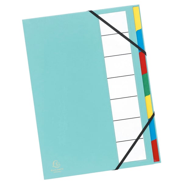 Exacompta 6x Flerdelte mappe Ordonator med ekspanderbar ryg og stift omslag, 7 rum, 7 rum - assorterede farver 55320E