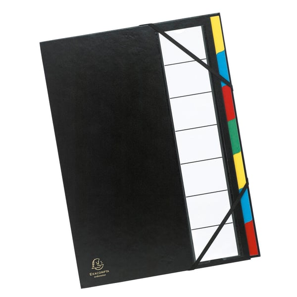 Exacompta 6x Flerdelte mappe Ordonator med ekspanderbar ryg og stift omslag, 7 rum, 7 rum - assorterede farver 55320E