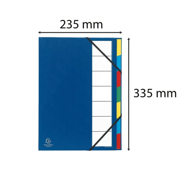Exacompta 6x Flerdelte mappe Ordonator med ekspanderbar ryg og stift omslag, 7 rum, 7 rum - assorterede farver 55320E
