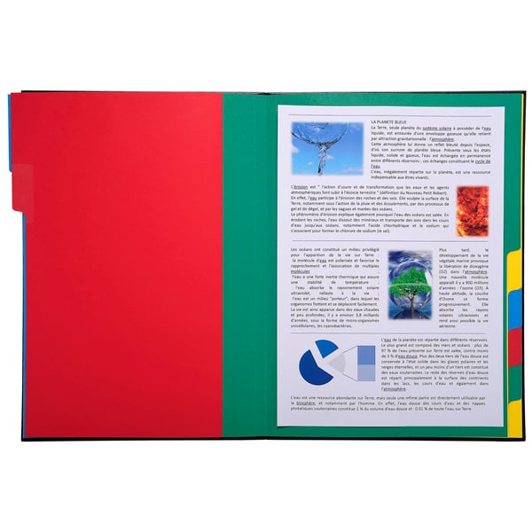 Exacompta 6x Ordonator-mappe med udvidelig ryg og stift omslag, 12 rum - Sort 55341E