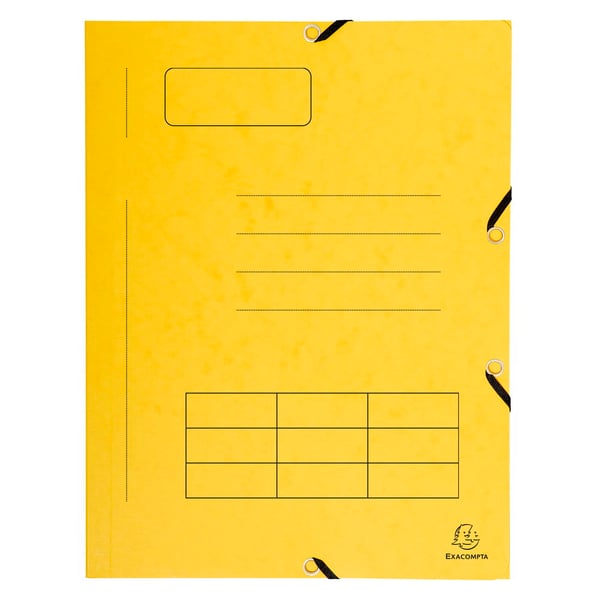 Exacompta 50x Fortrykt 3-klap mappe med elastik med elastik - pap med meleret trykpap - A4 - assorterede farver 55360E