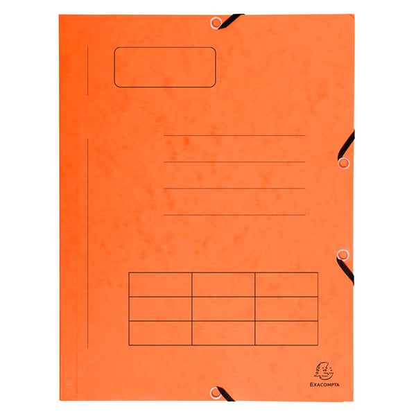 Exacompta 50x Fortrykt 3-klap mappe med elastik med elastik - pap med meleret trykpap - A4 - assorterede farver 55360E