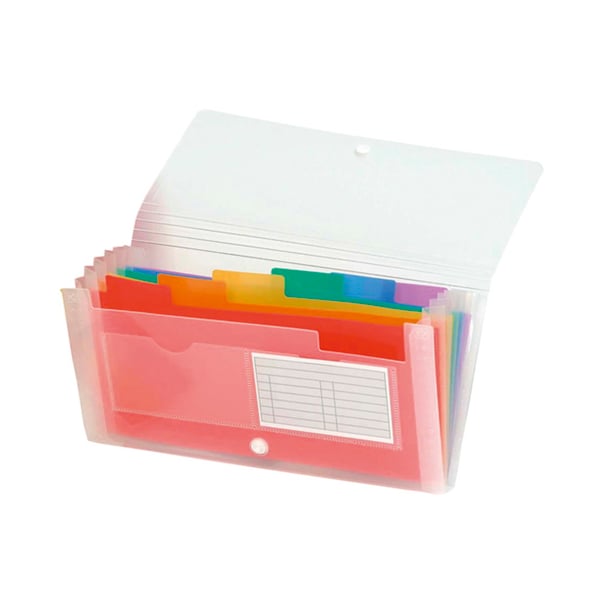 Exacompta 5x PP ekspanderende mappe, 26x14cm, 7 sektioner - Krystal 55398E