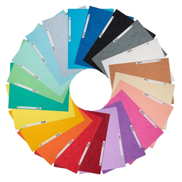 Exacompta 50x Europa Elastikmappe med 3 klapper 400gsm A4 - assorterede farver 55500E