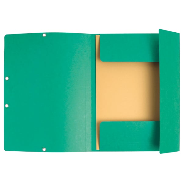 Exacompta 25x Elastikmappe med 3 klapper, 400gsm, Pressepap, A4 - Grøn 55503E