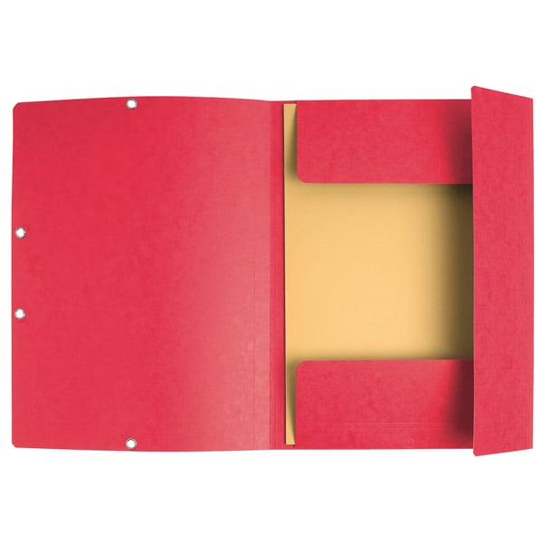 Exacompta 25x Elastikmappe med 3 klapper, 400gsm, Pressepap, A4 - Rød 55505E