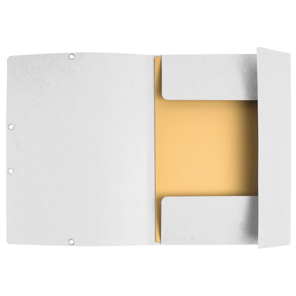 Exacompta 25x Elastikmappe med 3 klapper, 400gsm, Pressepap, A4 - hvid 55506E