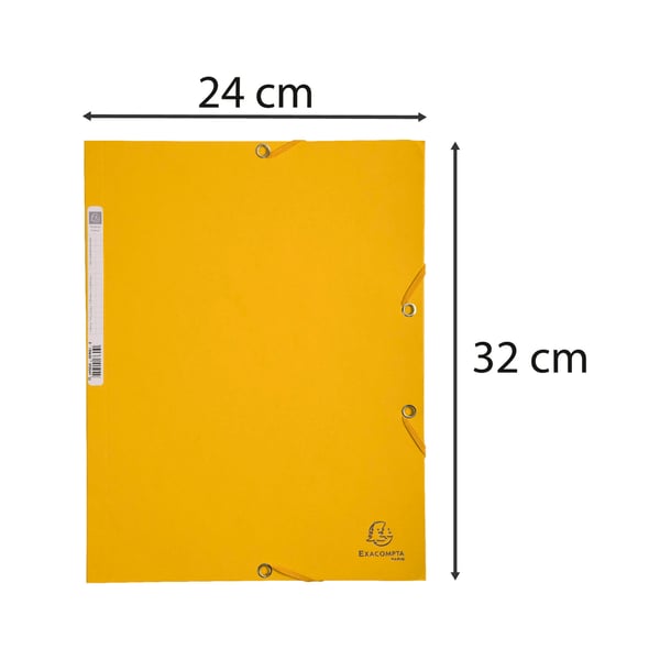 Exacompta 25x Elastikmappe med 3 klapper, 400gsm, Pressepap, A4 - Gul 55509E