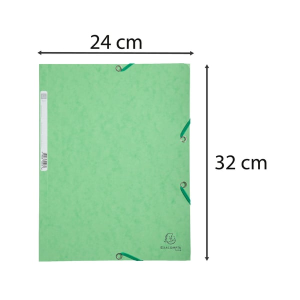 Exacompta 25x Elastikmappe med 3 klapper, 400gsm, Pressepap, A4 - Citron| 55513E