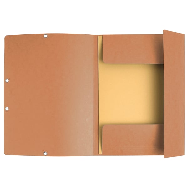 Exacompta 25x Elastikmappe med 3 klapper, 400gsm, Pressepap, A4 - Tobak 55524E