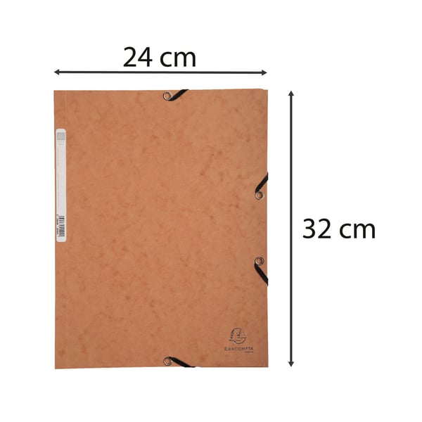 Exacompta 25x Elastikmappe med 3 klapper, 400gsm, Pressepap, A4 - Tobak 55524E