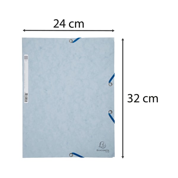 Exacompta 25x Elastikmappe med 3 klapper, 400gsm, Pressepap, A4 - due grå 55531E