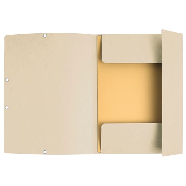 Exacompta 25x Elastikmappe med 3 klapper, 400gsm, Pressepap, A4 - elfenben 55532E