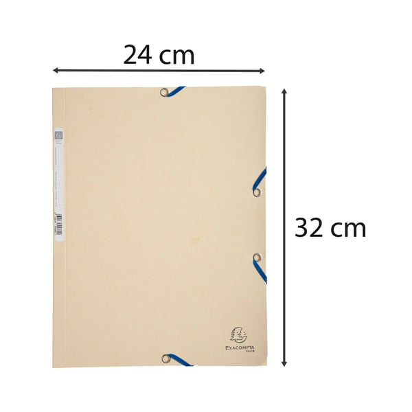Exacompta 25x Elastikmappe med 3 klapper, 400gsm, Pressepap, A4 - elfenben 55532E