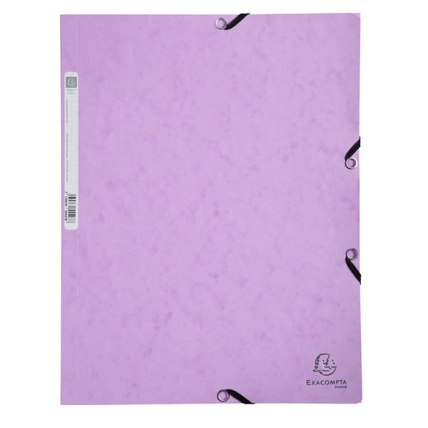 Exacompta 25x Aquarel Elastikmappe med 3 klapper A4 - Mauve 55535E