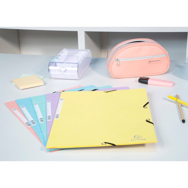 Exacompta 25x Aquarel Elastikmappe med 3 klapper A4 - Mauve 55535E