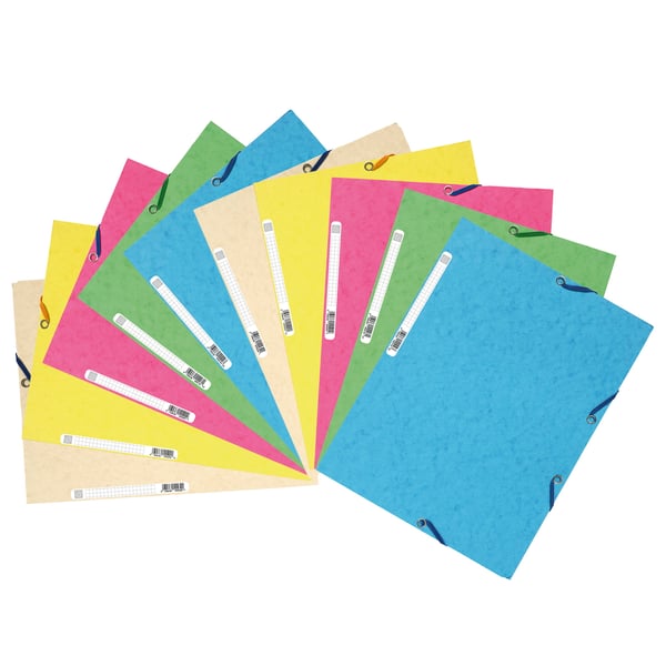 Exacompta 50x Europa Elastikmappe med 3 klapper 400gsm A4 - Assorterede farver pasteller 55550E