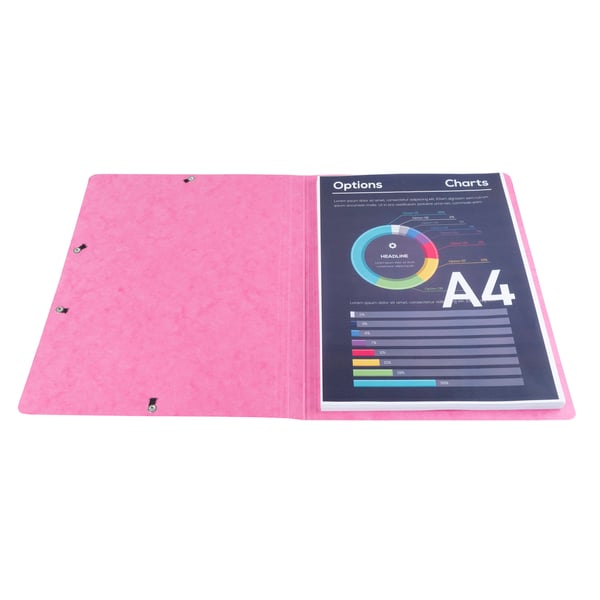 Exacompta 25x elastikmappe, 400 g/m2 presspap (uden flapper, A4) - Lyserød| 5560E