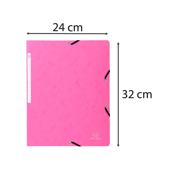 Exacompta 25x elastikmappe, 400 g/m2 presspap (uden flapper, A4) - Lyserød| 5560E