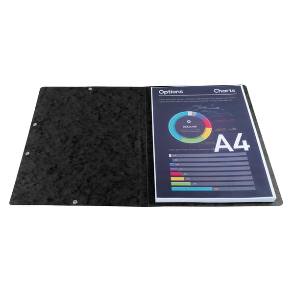 Exacompta 25x elastikmappe, 400 g/m2 presspap (uden flapper, A4) - Sort 5561E