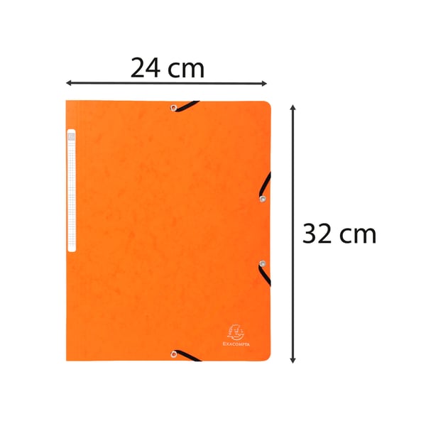 Exacompta 25x elastikmappe, 400 g/m2 presspap (uden flapper, A4) - orange 5564E