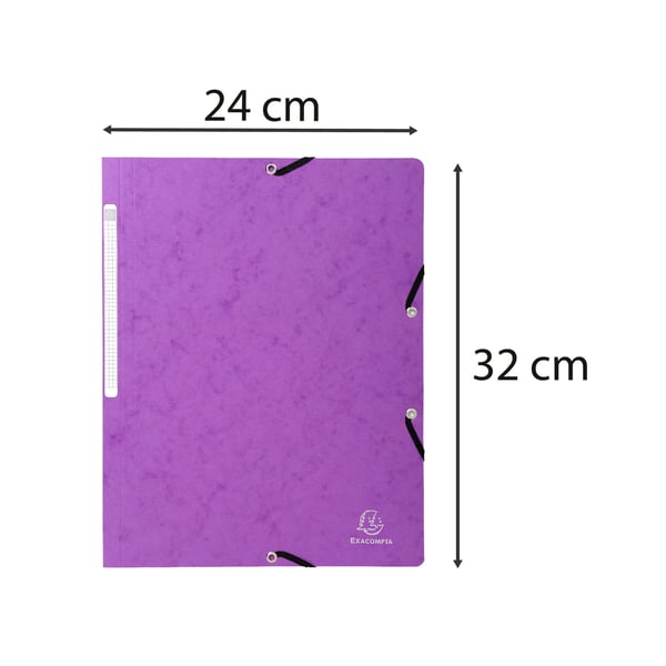 Exacompta 25x elastikmappe, 400 g/m2 presspap (uden flapper, A4) - Lilla 5568E