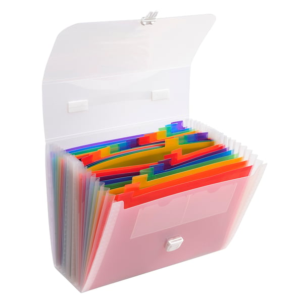 Exacompta 4x Crystal ekspanderbar mappe med håndtag (24 rum) - Krystal 55698E