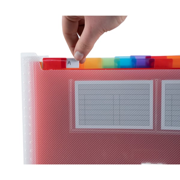 Exacompta 4x Crystal ekspanderbar mappe med håndtag (24 rum) - Krystal 55698E