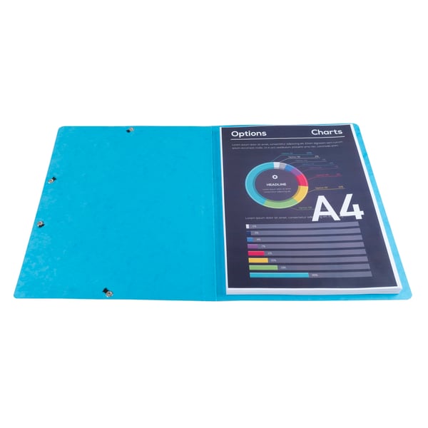 Exacompta 25x elastikmappe, 400 g/m2 presspap (uden flapper, A4) - turkis 5569E