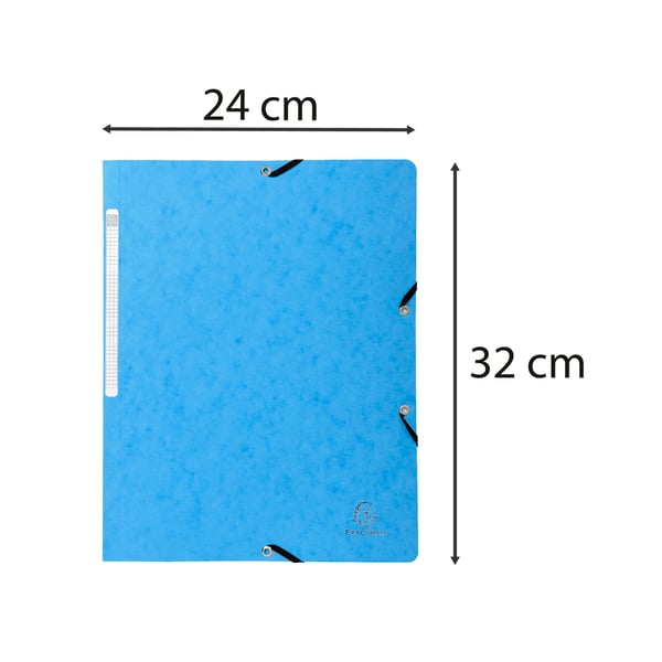 Exacompta 25x elastikmappe, 400 g/m2 presspap (uden flapper, A4) - turkis 5569E