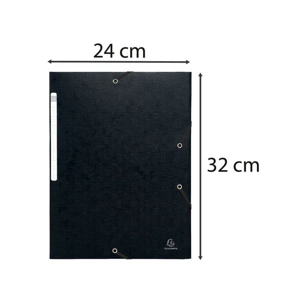 Exacompta 50x Scotten elastikmappe - A4 - Sort 55751E