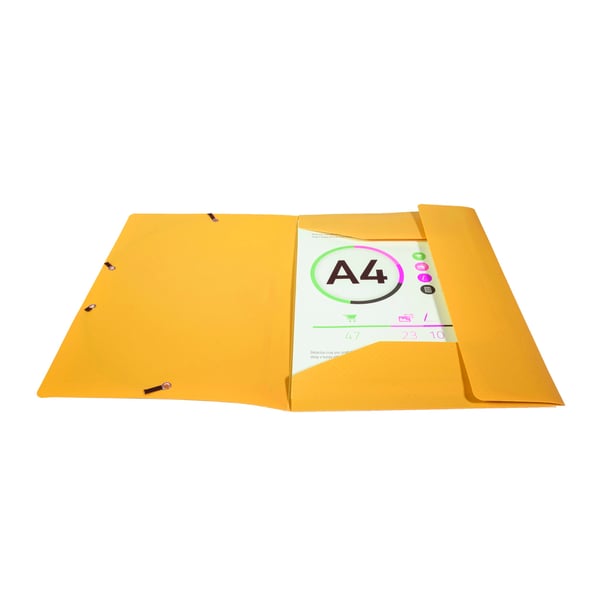 Exacompta 50x 3 flapmapper med elastikremme Opak Polypropylen A4. - Gul 55809E