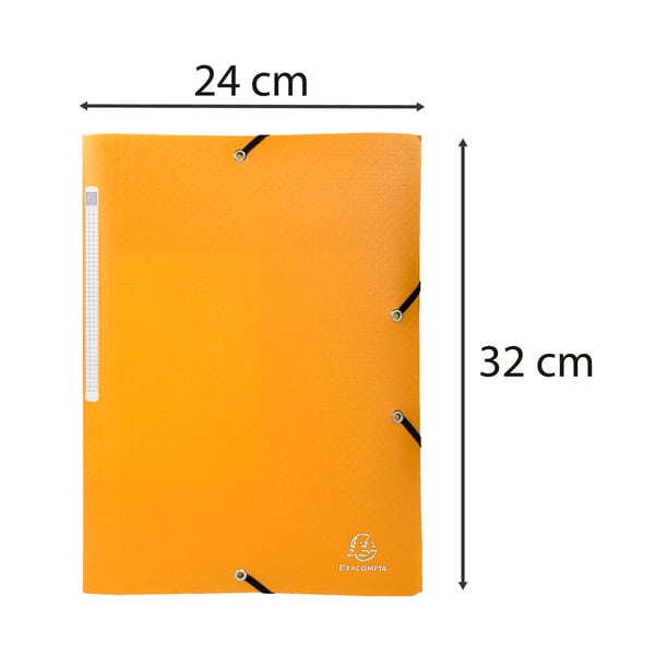 Exacompta 50x 3 flapmapper med elastikremme Opak Polypropylen A4. - Gul 55809E