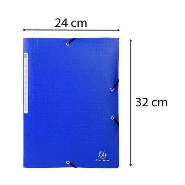 Exacompta 50x 3 flapmapper med elastikremme Opak Polypropylen A4. - Mørkeblå 55812E