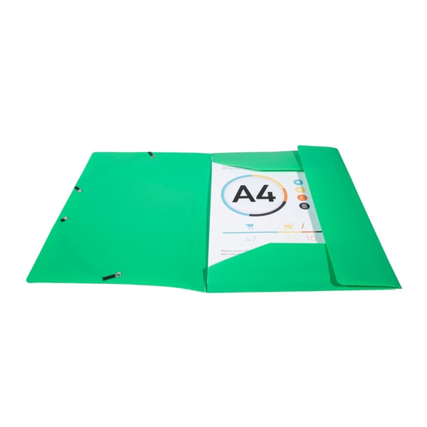 Exacompta 50x 3 flapmapper med elastikremme Opak Polypropylen A4. - Lysegrøn 55813E