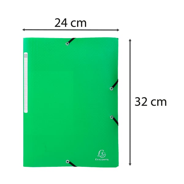 Exacompta 50x 3 flapmapper med elastikremme Opak Polypropylen A4. - Lysegrøn 55813E