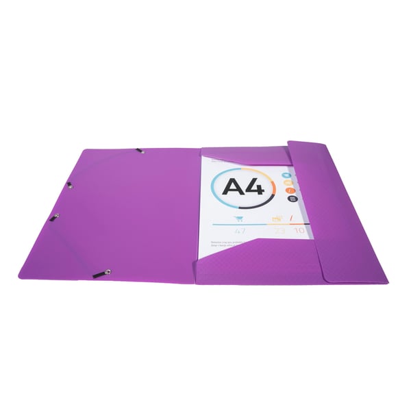 Exacompta 50x 3 flapmapper med elastikremme Opak Polypropylen A4. - Lilla 55818E