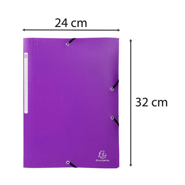 Exacompta 50x 3 flapmapper med elastikremme Opak Polypropylen A4. - Lilla 55818E